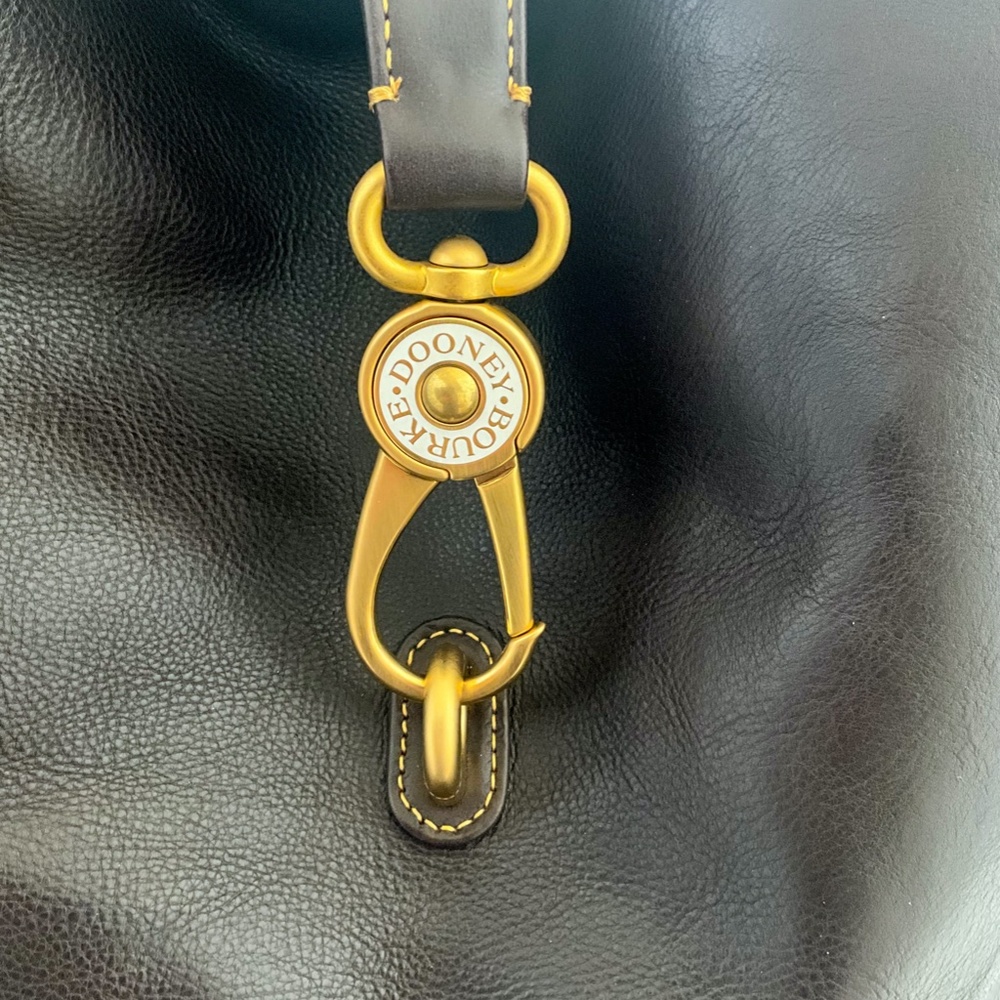 ✨NEW✨Dooney & Bourke FLORENTINE Leather LOGO LOCK Hobo Shoulder - BROWN TMORO - Picture 2 of 13